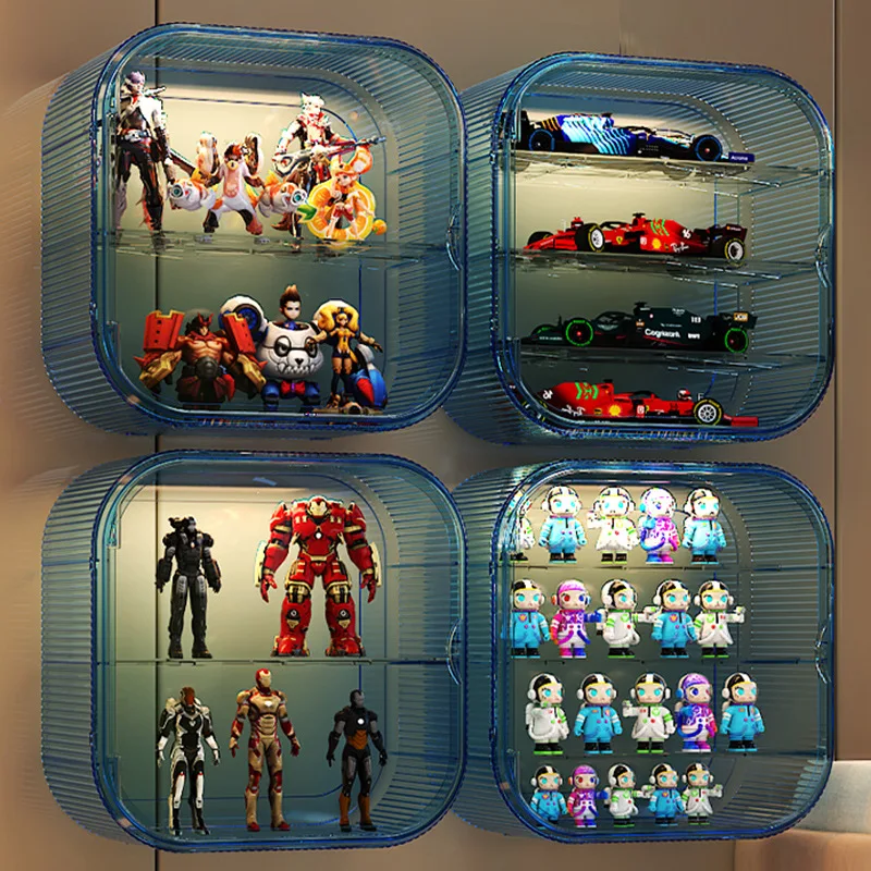 New Arrival Clear Home Bin Plastic PET ABS Toy Doll Anime Figure Display Storage Container Shelve Box