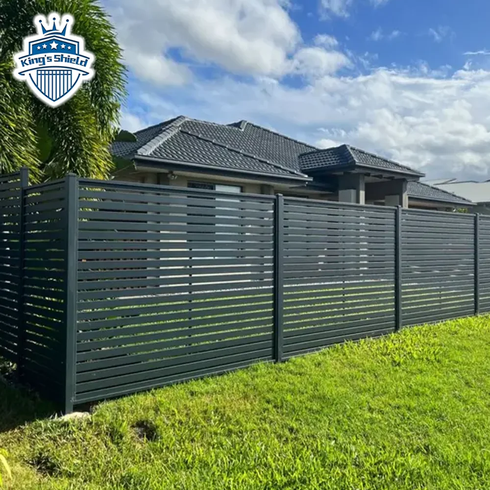 Factory price customized  wholesale no dig  screen aluminum metal semi-privacy slat vertical garden fencing