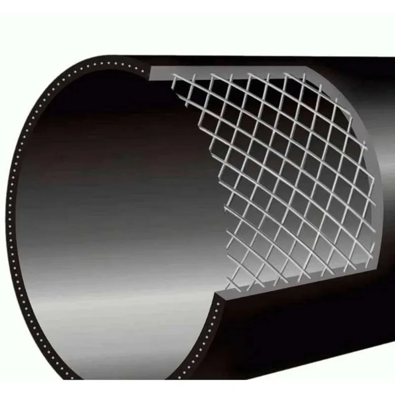 High quality steel wire mesh skeleton reinforced PE100 plastic polyethylene HDPE composite pipe PN16 140mm
