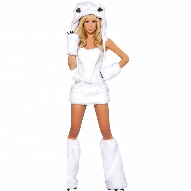 Factory hot sale realistic woman toddler man polar bear sexy animal costume