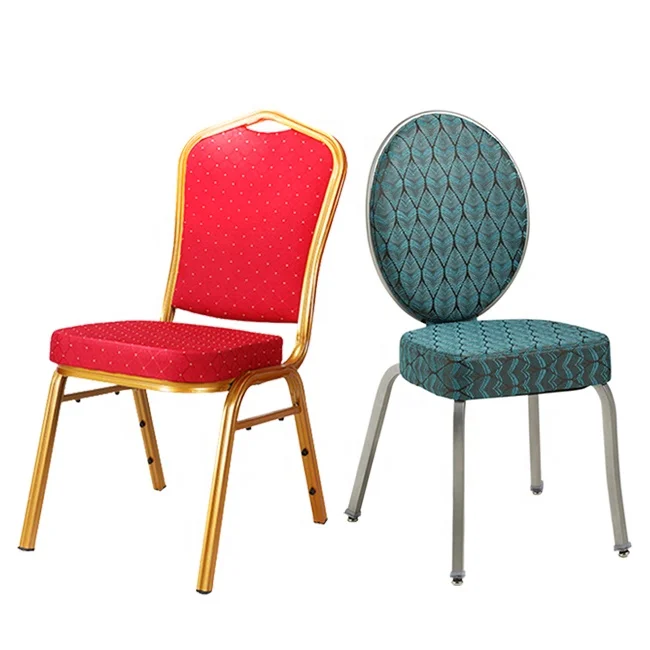 Wholesale Cheap Party Metal Frame Stackable Upholstered Restaurant Chairs Hotel Dinning Hall Aluminium Banquet Chair