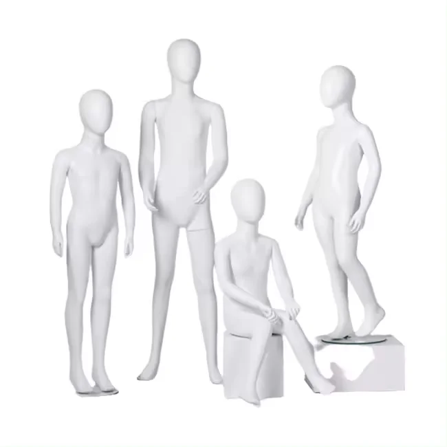 Teenage Abstract mate white egg head child young models teenage little boy girl mannequin kids manikin for sale used