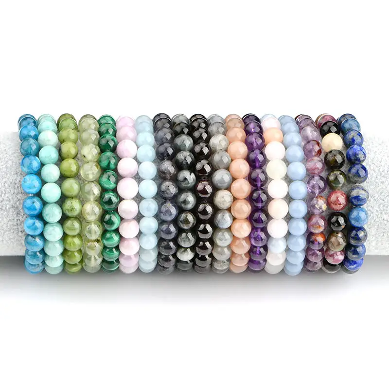Wholesale Amethyst Luxury Bead Elastic Adjustable Natural Stone Gemstone Bracelet Women