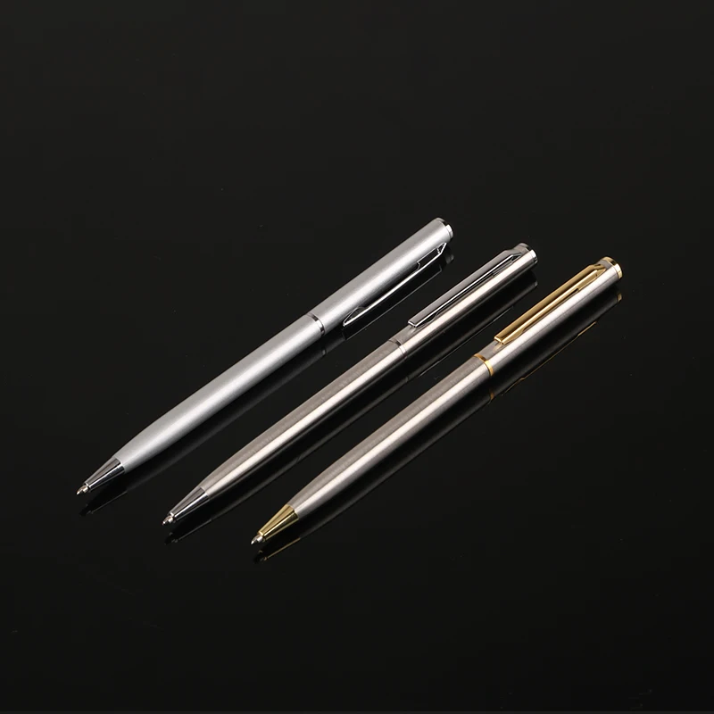 Top Sell Factory Price Ballpoint Pen Blue Beautiful Short Slim Pen Free Sample Cute Small Metal Twist Ball Pen