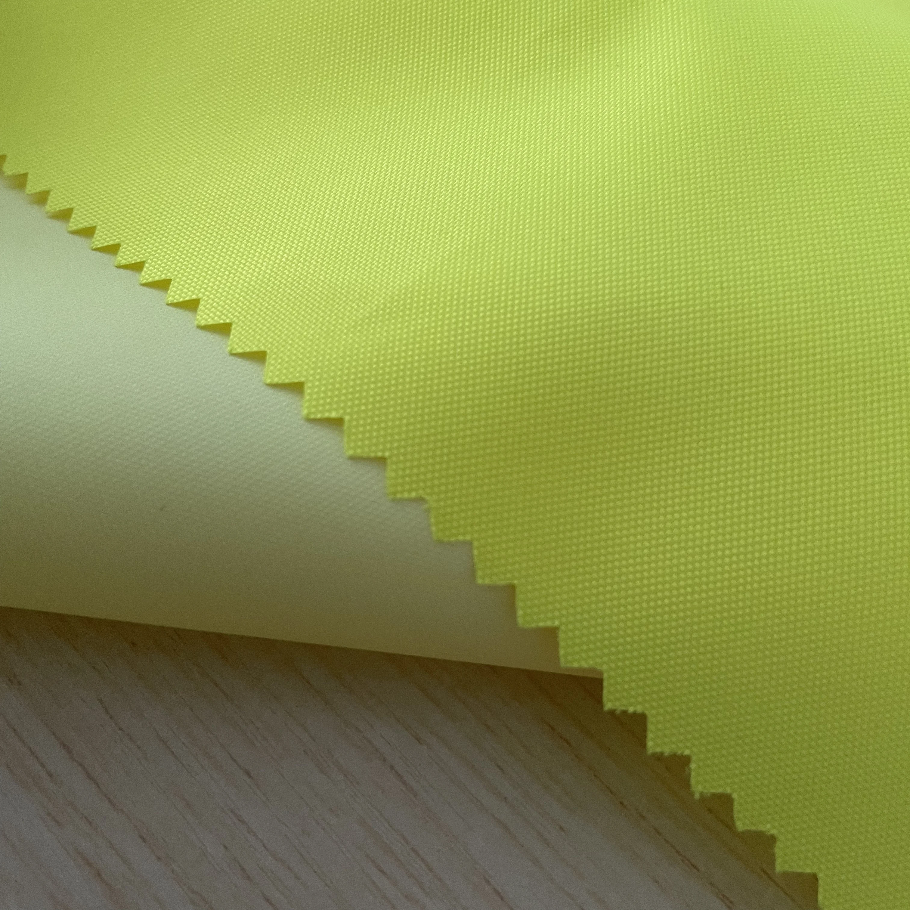 100% Polyester Fluorescent Yellow Color Oxford Flame Retardant Coated Fabric for Reflective vest