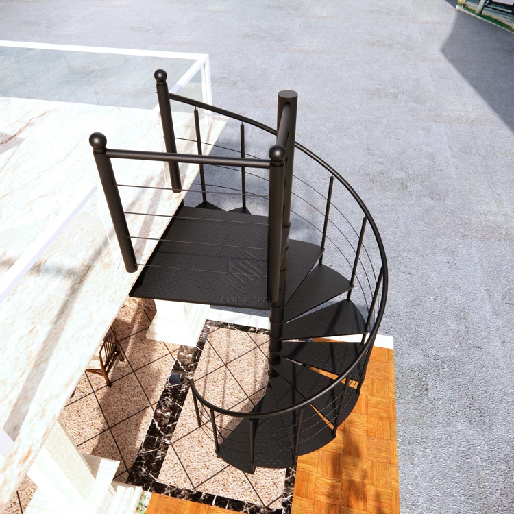 Outdoor metal stairs galvanized  powder coated Steel Straight staircase design