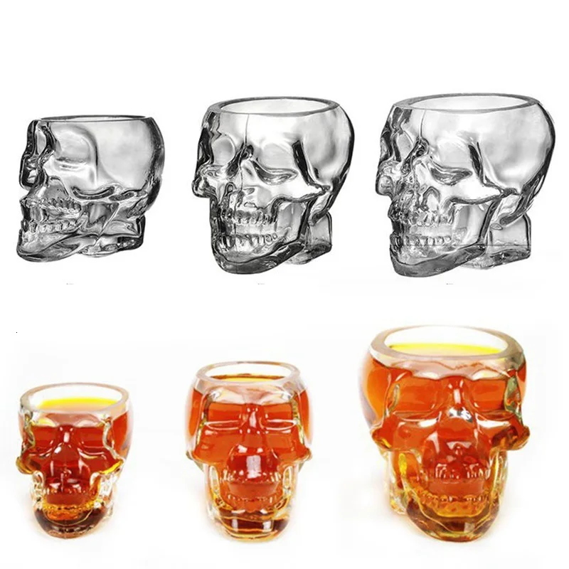 shot skull glass clear quartz cup skull bar crystal skull head vodka cup 75ml