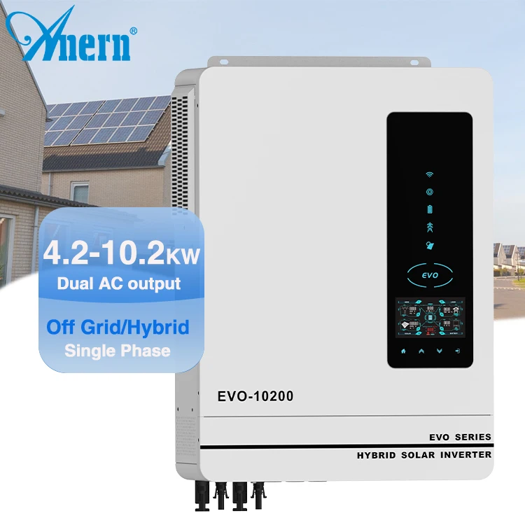 Anern Singe Dual AC Output off Grid Inverters MPPT Pure Sine Wave 4.2kw 6.2kw 10kw Hybrid Solar Inverter for Energy System