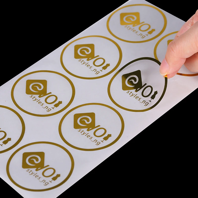 High Quality Adhesive vinyl waterproof label custom logo sticker Printing hot stamping gold foil brand stickers paper
