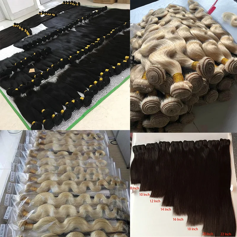 10A Mink Virgin Brazilian Hair Weave Bundle Cuticle Aligned Bulk Vendors Free Sample Blue Band Human Hair Bundles with Closure