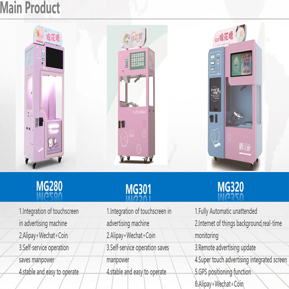 New Product Cotton Candy Machine Self Service Operation Saves Manpower