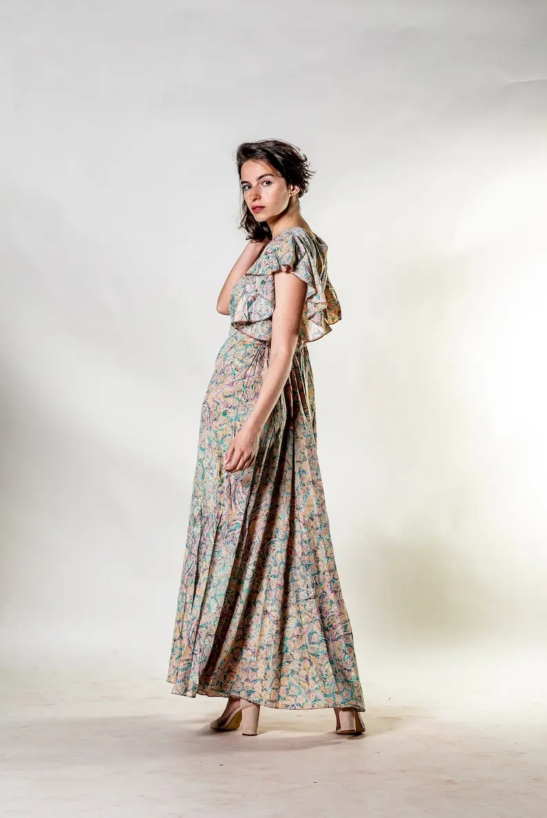 Summer Trending Elegant Ladies For Dress Sexy Elegant Midi Butterfly V Neck Sleeve Red Floral Women Dress