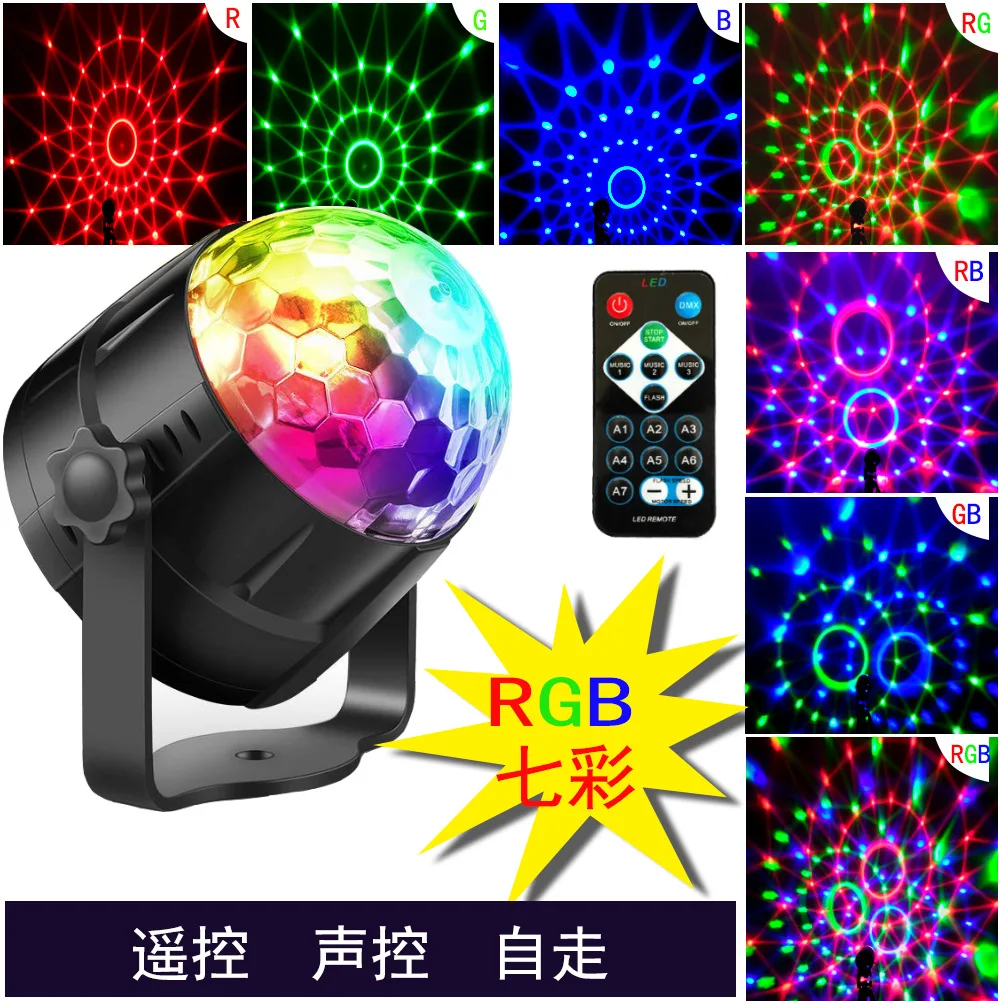 
Universal RGB Rotate Remote Control Led Stage lights KTV Disco DJ Magic Flash Mini Ball Party Lights 