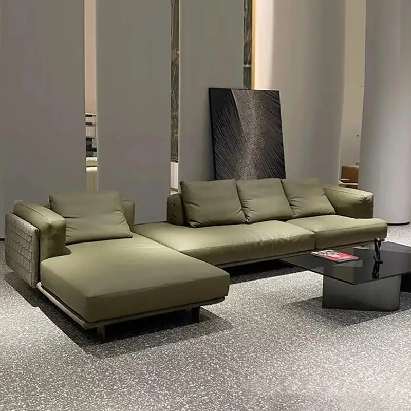 High quality couch hotel furniture sponge sofa sets modern Modular leather sofas and couches living room furniture for villa