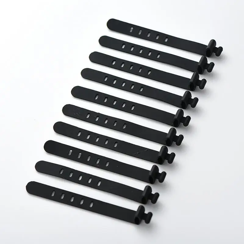 Colorful Silicone Strap Bobbin Winder Tie Cable Organizer Soft Earphones USB Cable Holder Organizer