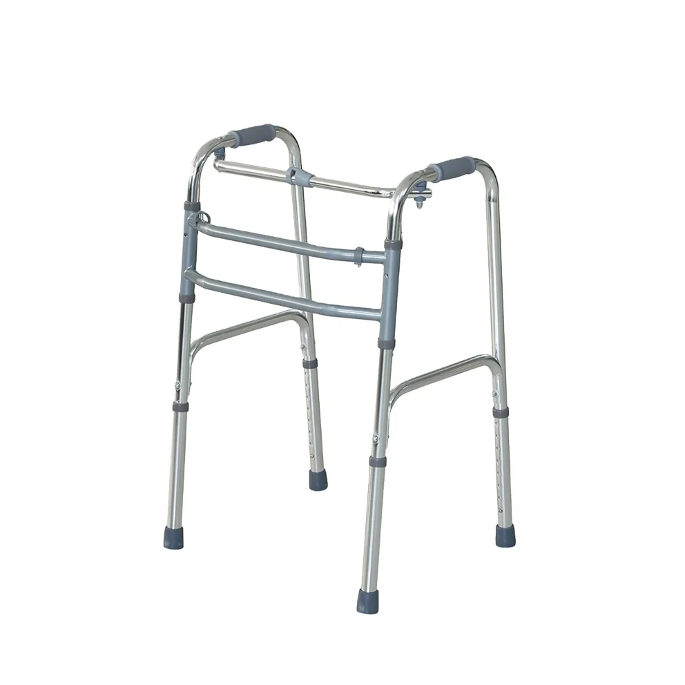 European lightweight aluminium walking frame home care for Elderly Folding rollator Adult Aluminum Walker without wheel