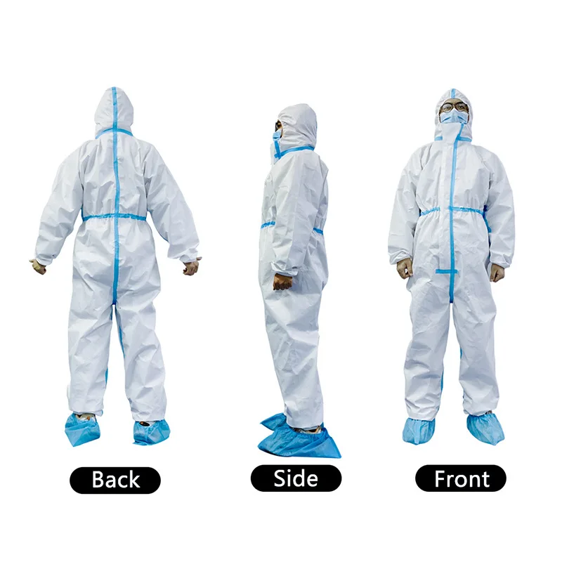 Safety Protective PPE SMS PP Type 5 6 Polypropylene Chemical Coverall Disposable Overall