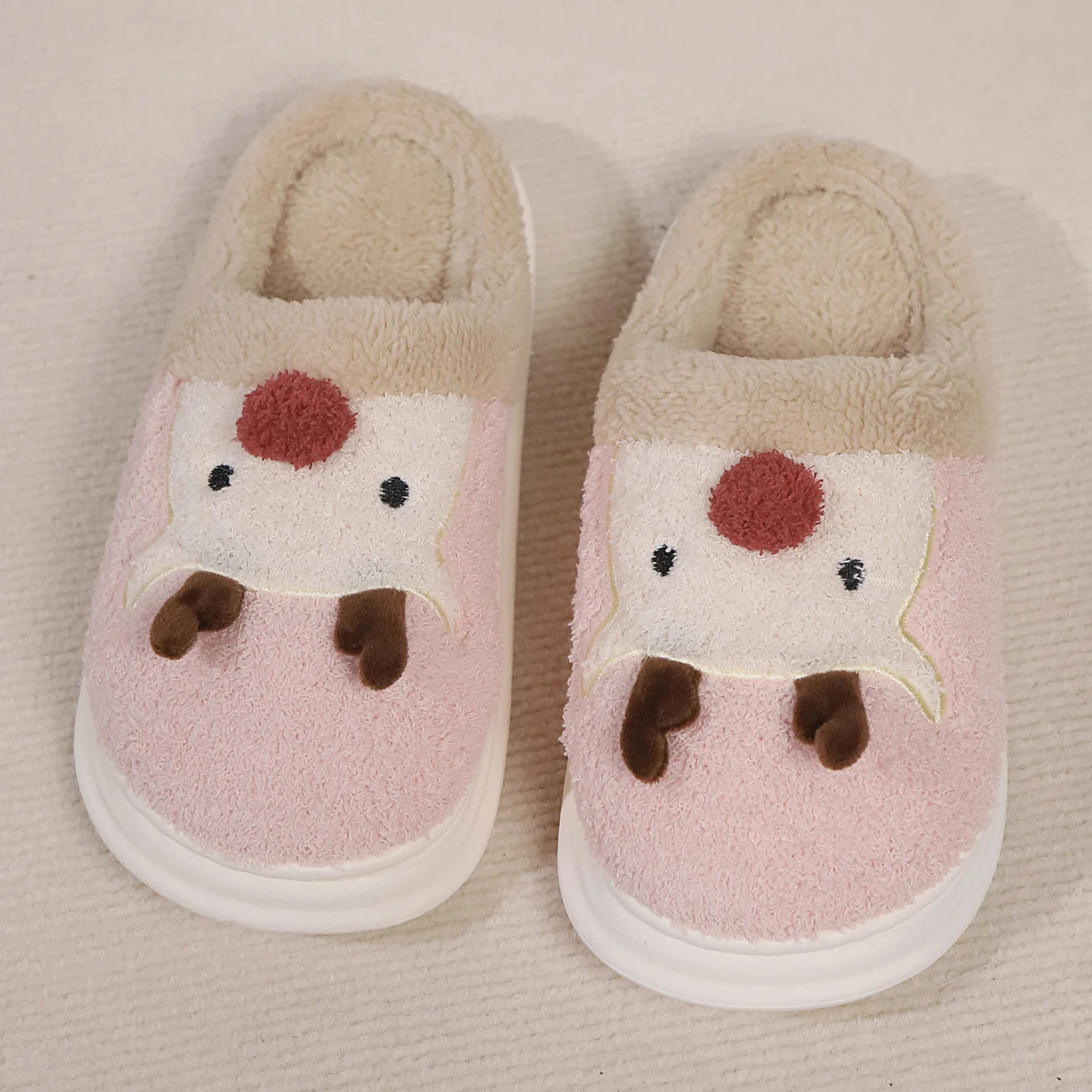Autumn Winter Fashion Fluffy Faux Fur Women Furry Gift Home Slippers Warm Christmas warm indoor Slippers