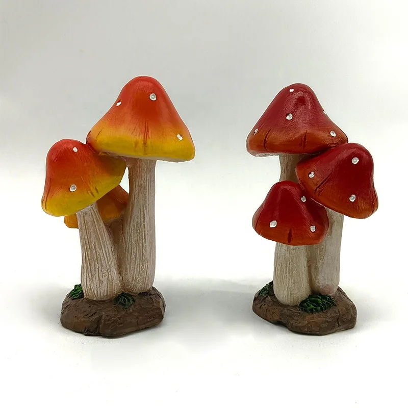 Hot Selling Resin Mushroom Miniature Fairy Garden Decoration Accessories Statue