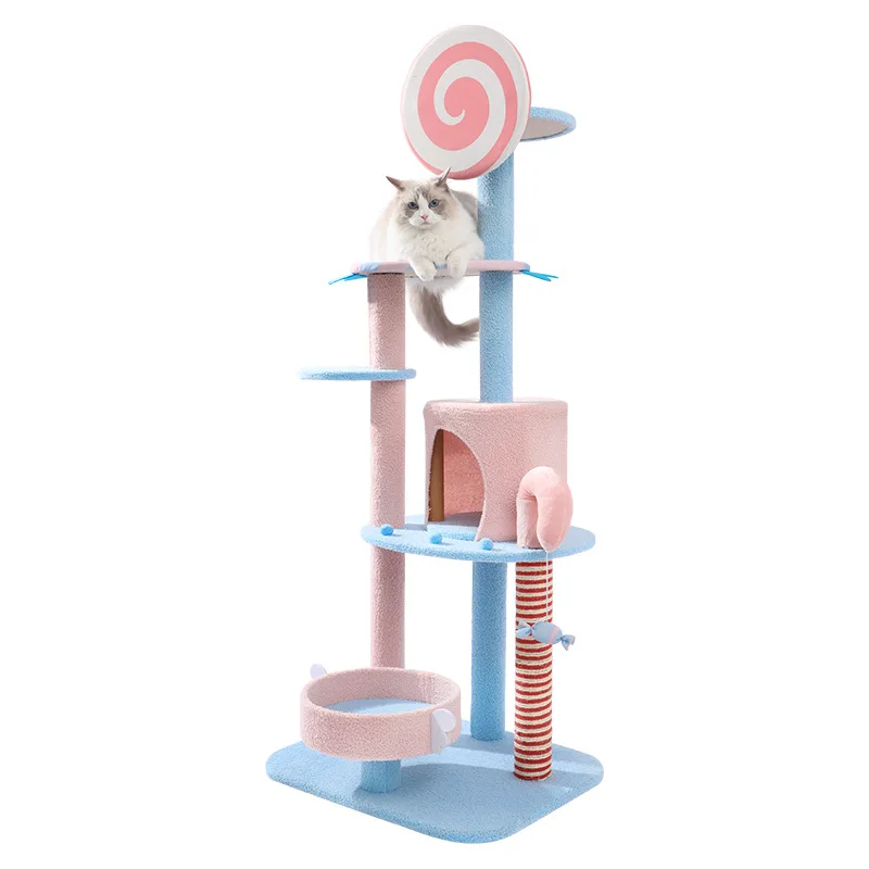 Customization Candy Cat Climbing Tree Tower and Cat Play Tree Pet Cat Scratch House