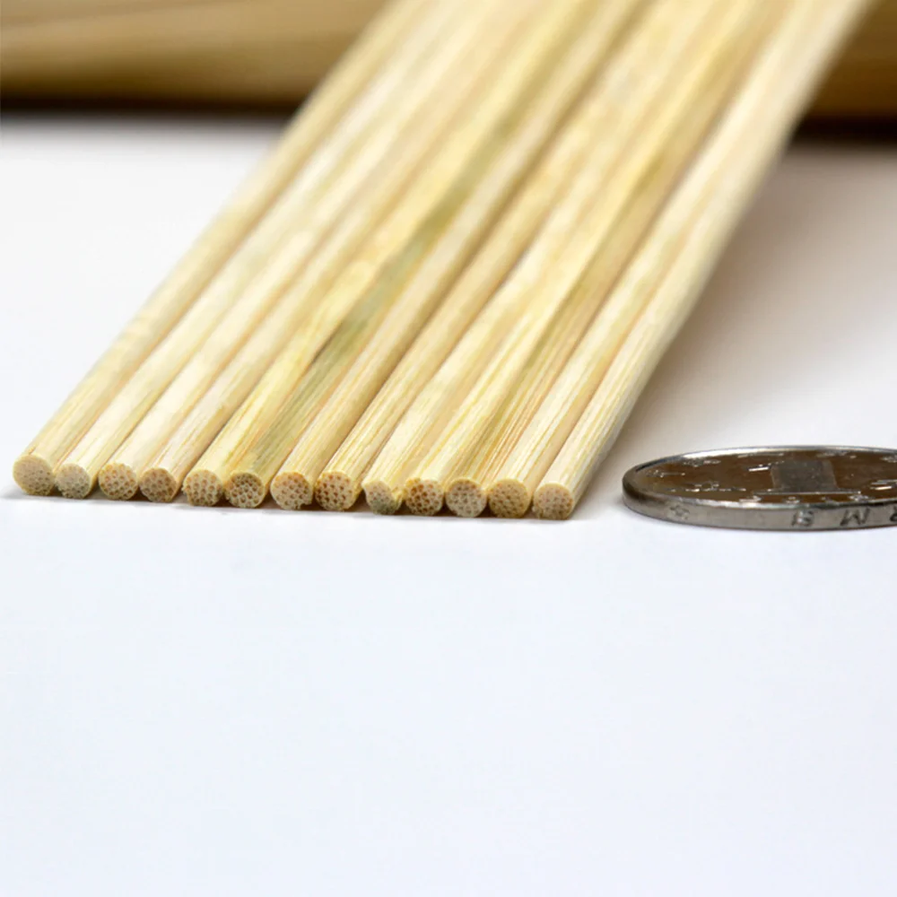 Natural Bamboo Color Low Cost Small Packing Food Sticks 4mm 40cm Bamboo Bbq Marshmallow Skewers on the Grill