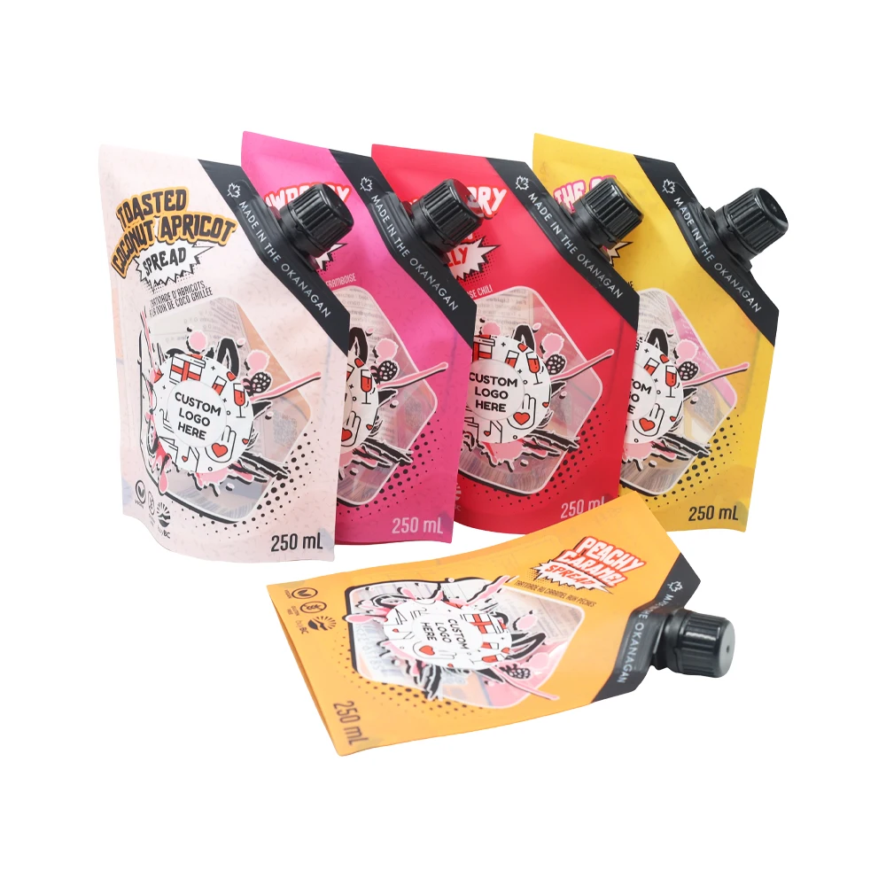 Digital Printing Custom Stand-Up Liquid Packaging Drink Pouch Liquid Stand Up Pouch Spout Pouch With Cap