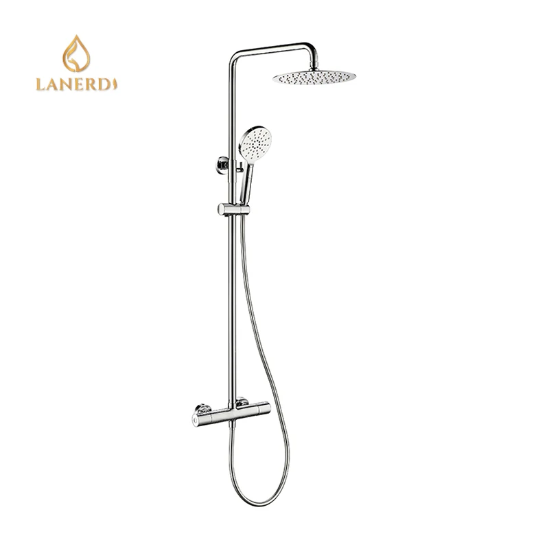 Xiamen Chrome Auto Thermostatic Rain Mixer Shower Showerhead Faucets Mixer Set robinet de douche Grifo de la ducha