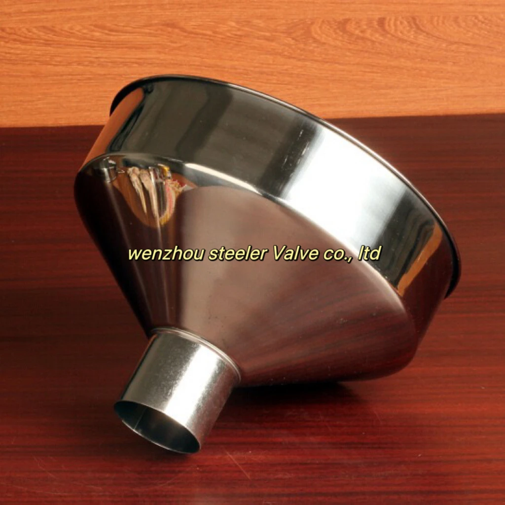 Fine stainless steel SS304 316L sanitary grade discharge hopper with straight pipe