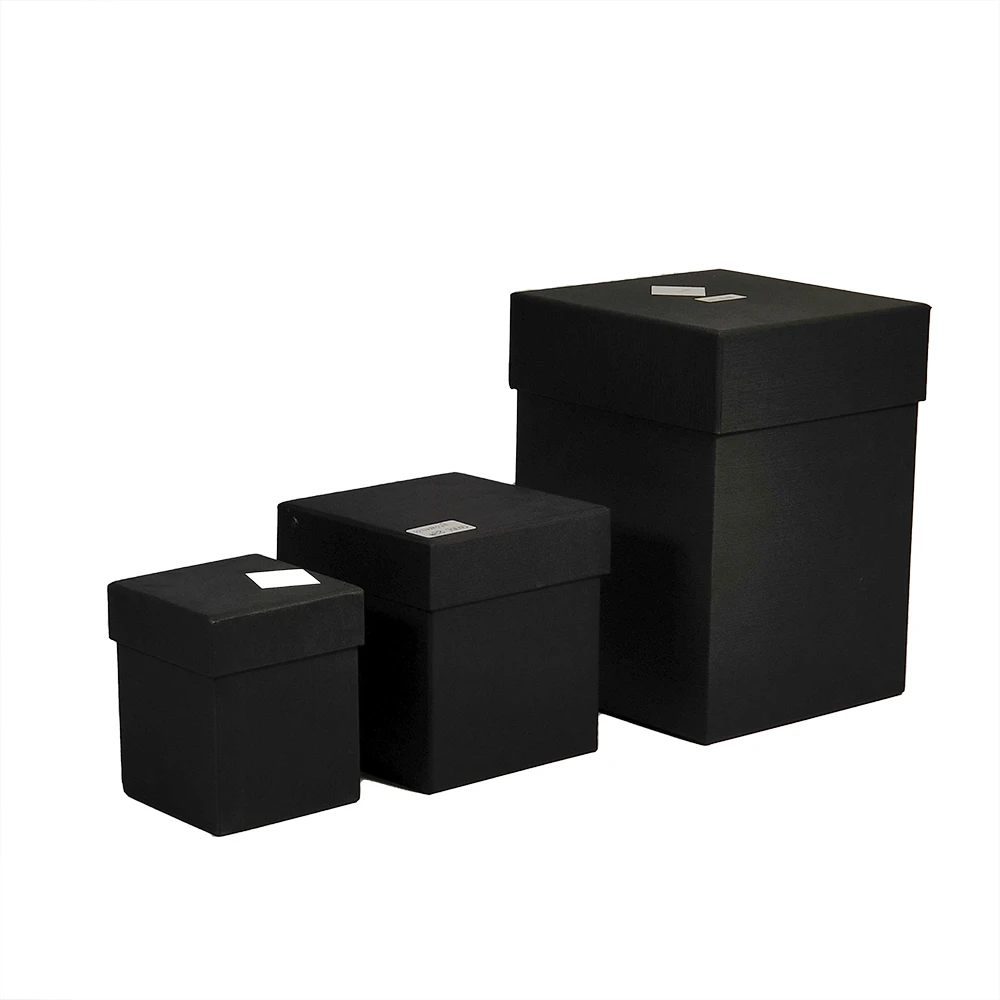 Black Logo Empty Packing Cardboard Soap Luxury Square Paper Gift Packaging Wholesale Box For Flower