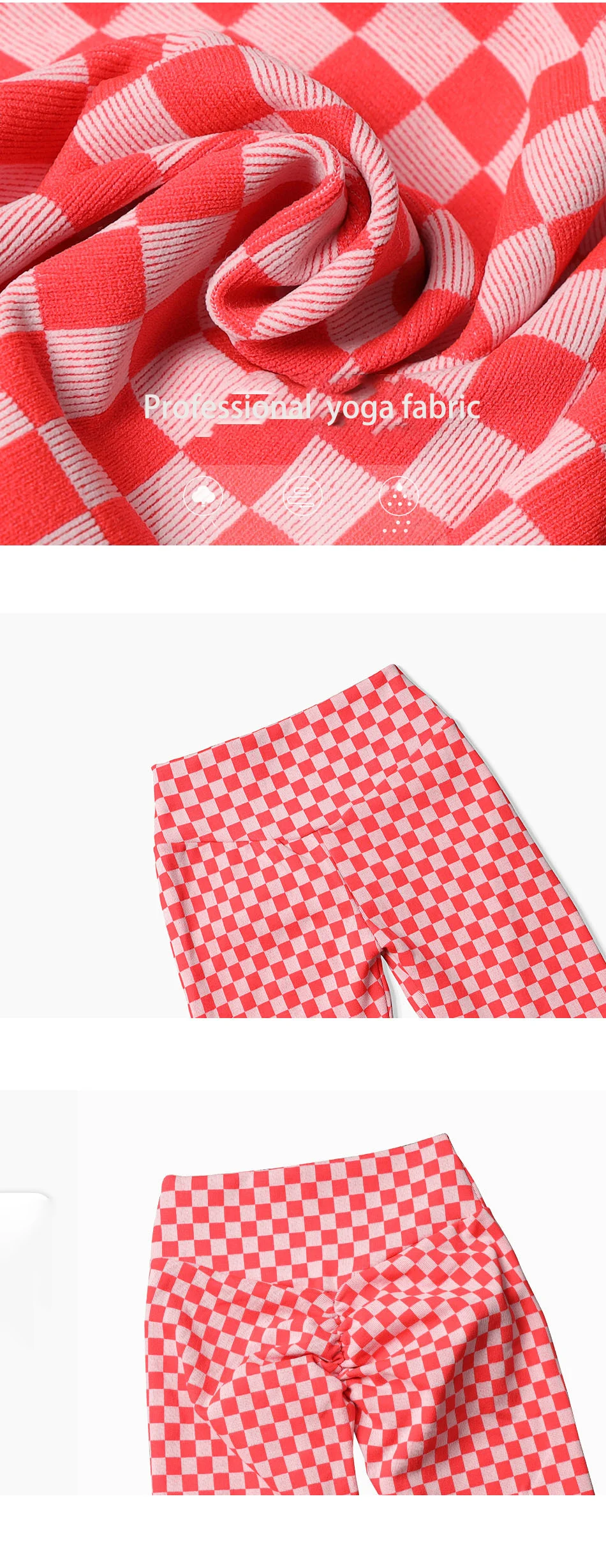 High Stretch Plaid Print Sport Gym Tights Pant Butt Lifting Sports Nylon Spandex Fitness Women Yoga Pants Leggings