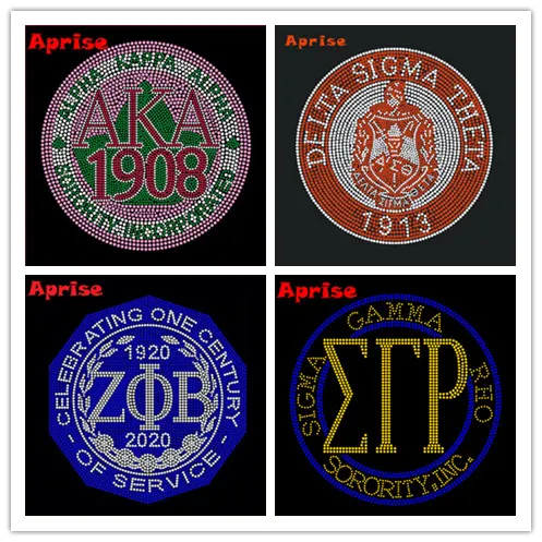high quality DMC rhinestone transfer sorority rhinestone transfer AKA zeta delta rho rhinestone design