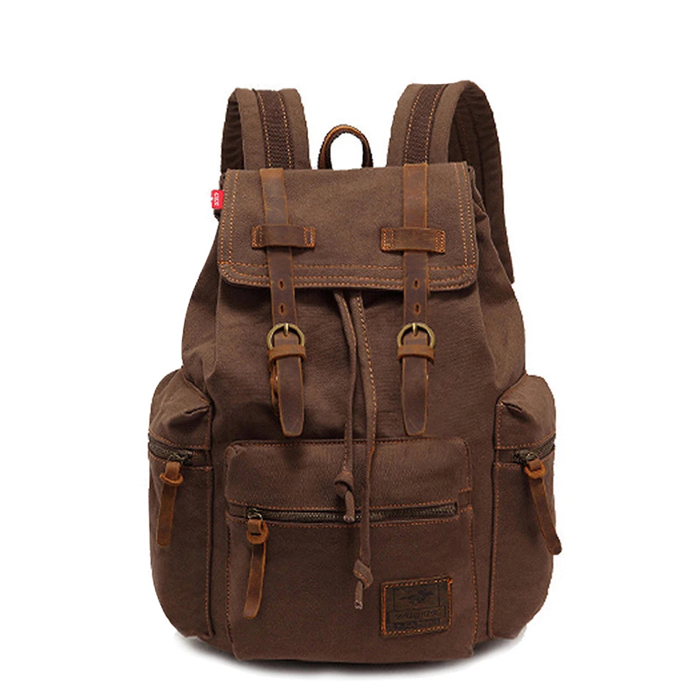 High Quality Large-Capacity Wear-Resistant Shock-Resistant Waxed Canvas Backpack for Men Outdoor Activities