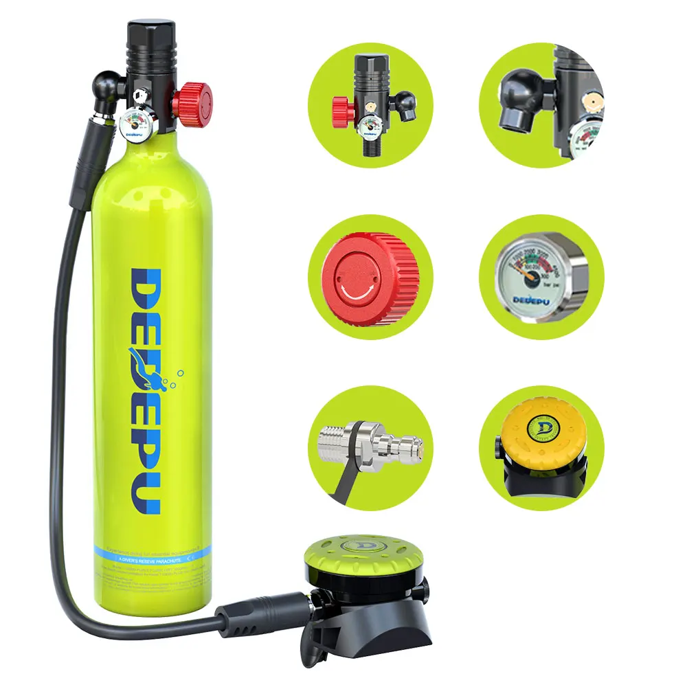 DEDEPU Scuba Suit Tank 1L Compressor Cylinder Mini Snorkel New 2021 Outdoor Entertainment Diving Equipment Set