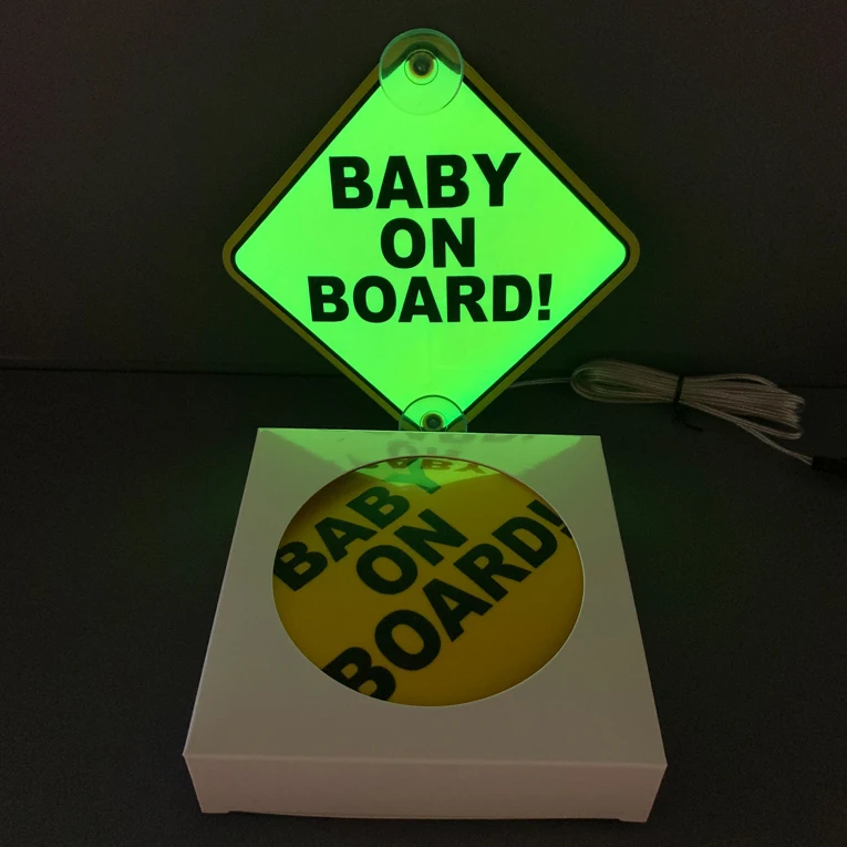 High quality New luminous LED label panel EL light advertising poster customized LOGO displaying panel EL LED car sticker