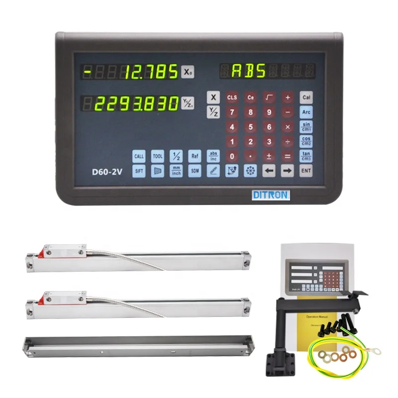 Metal Case Dro 2/3 Axis Digital Readout Display with High Precision Linear Glass Scale for Lathe Milling Machine