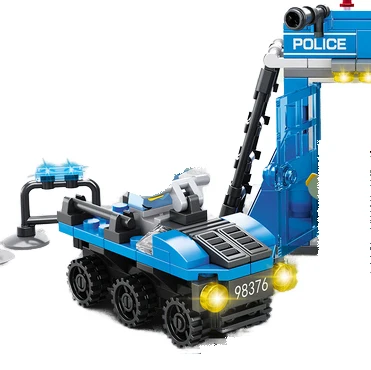 Police Station Construction Set With Mini Officer Thief Figures Chasing Game Educational Role-Play Fun Play Set Building Block