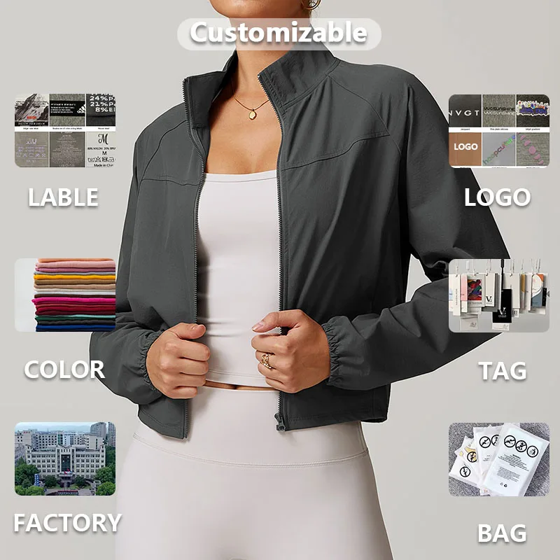 XW-DWT8945 2024 Premium Yoga Jacket  Athleisure Long Sleeved Workout Top Full Zipper up Gym Fitness Sports Track Suit for Women