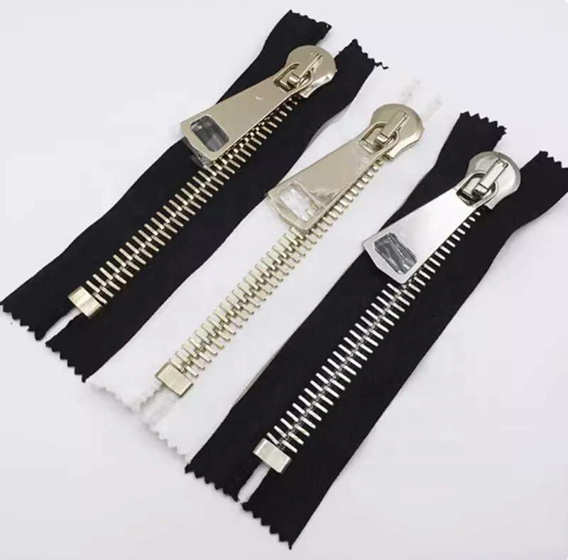 Zipper factory large zippers 20 metal fermeture eclair swiss/europe teeth heavy duty close open end metal zipper