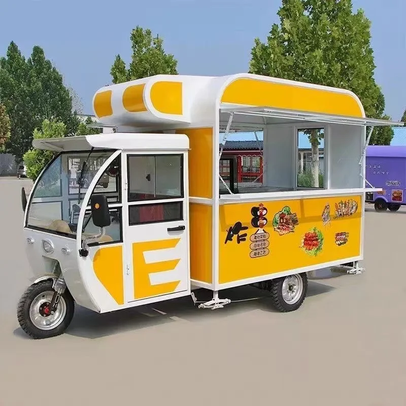 Snack cart Electric tricycle Semi-enclosed three-wheeled dining car Mobile Food truck