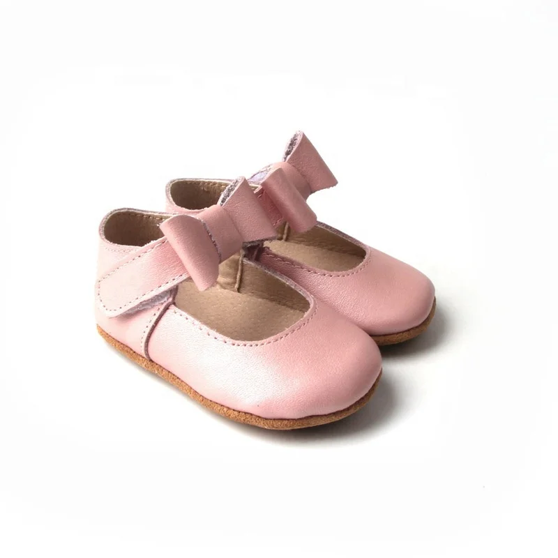 Perfect for First Birthday Party Genuine Leather Pink Girl Baby Dress Shoes