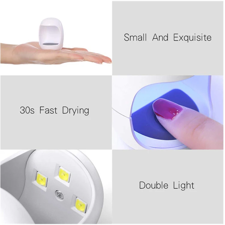 3W UV Light LED Nail Dryer UV Lamp Nail Gel Curing Machine 30s Fast Drying Mini Egg Shape Handy USB Cable Portable Manicure Tool