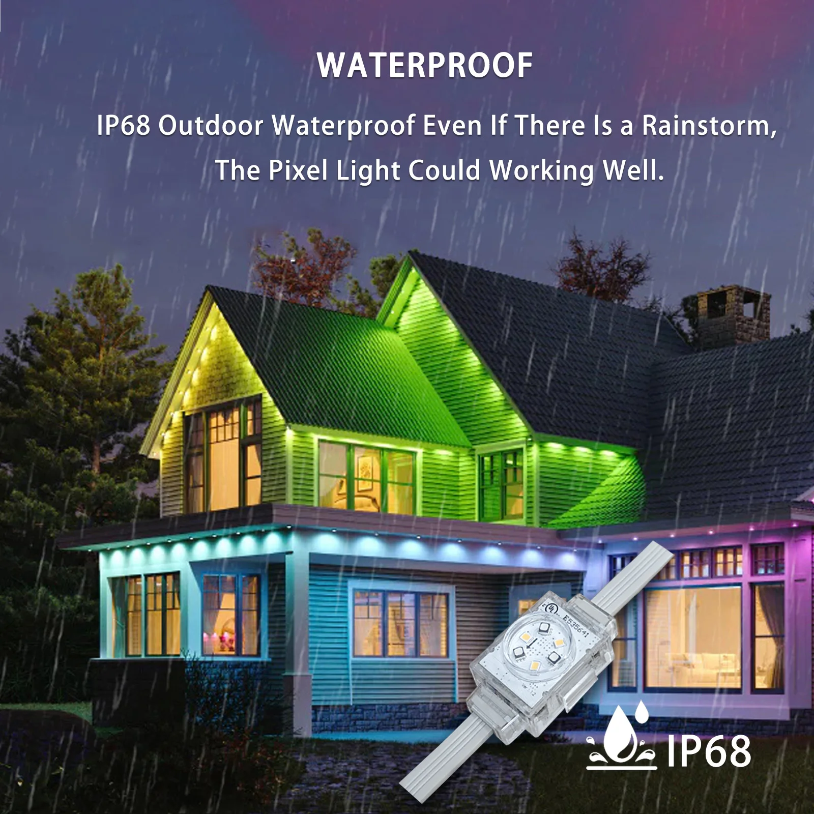 HRSYT Christmas Decorations Factory Directly Sale 100FT DC48V Rgbw Led Permanent Outdoor Hotel Point Outdoor Led Eaves Lights