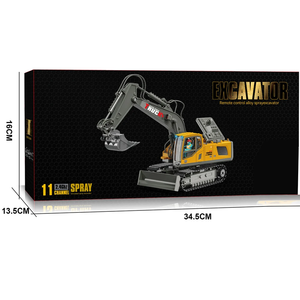 11 Channel 2.4 ghz Rc excavator toy Reinforced concrete car Metal car remote control alloy excavator toy