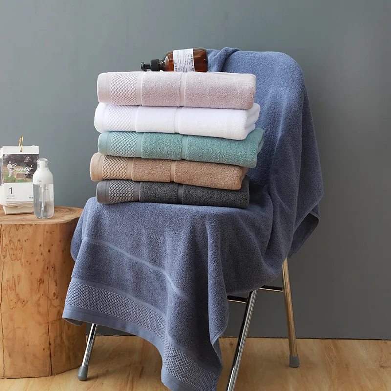 70*140 Luxury Towels and Bath Towel Set 100% Cotton for Home and Hotel Large Size White Gray Bath Towel