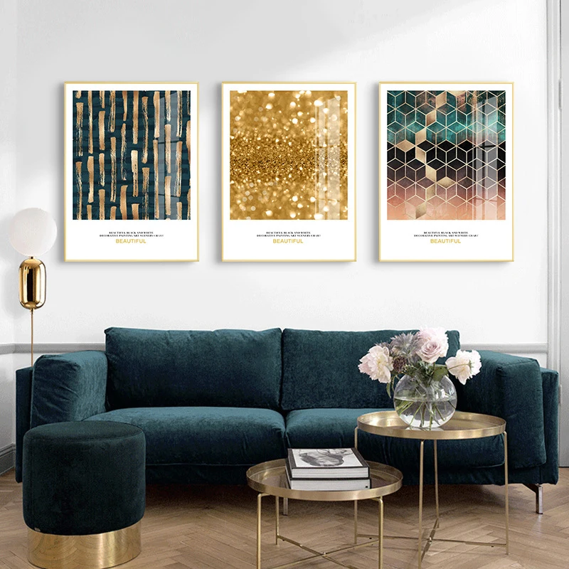 Postmodern Light Luxury Abstract Tooling Nordic Scenery Pictures Painting For Living Room Wall