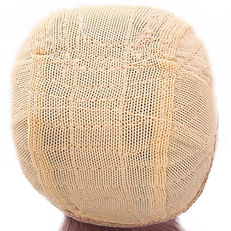 wholesale price straight medium hairstyle BJD doll wig hair light gloden blonde side parting bjd wig for 8-9 inch