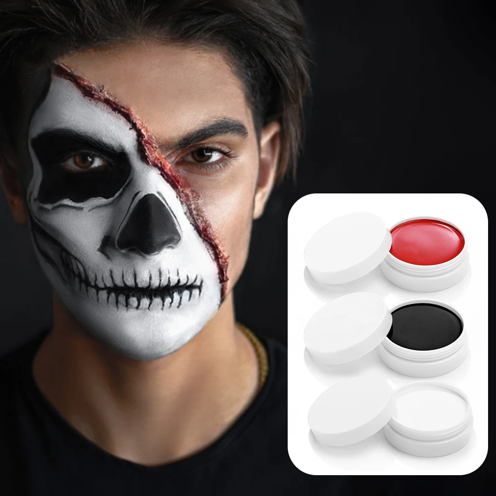 30G White Round Professional Vegan And Cruelty Free Oil BasedBody Art Face Paints Kids For Face And Body