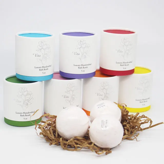 wholesale custom order bath bomb packaging boxes glossy lid base paper soap luxury boxes for bath bombs