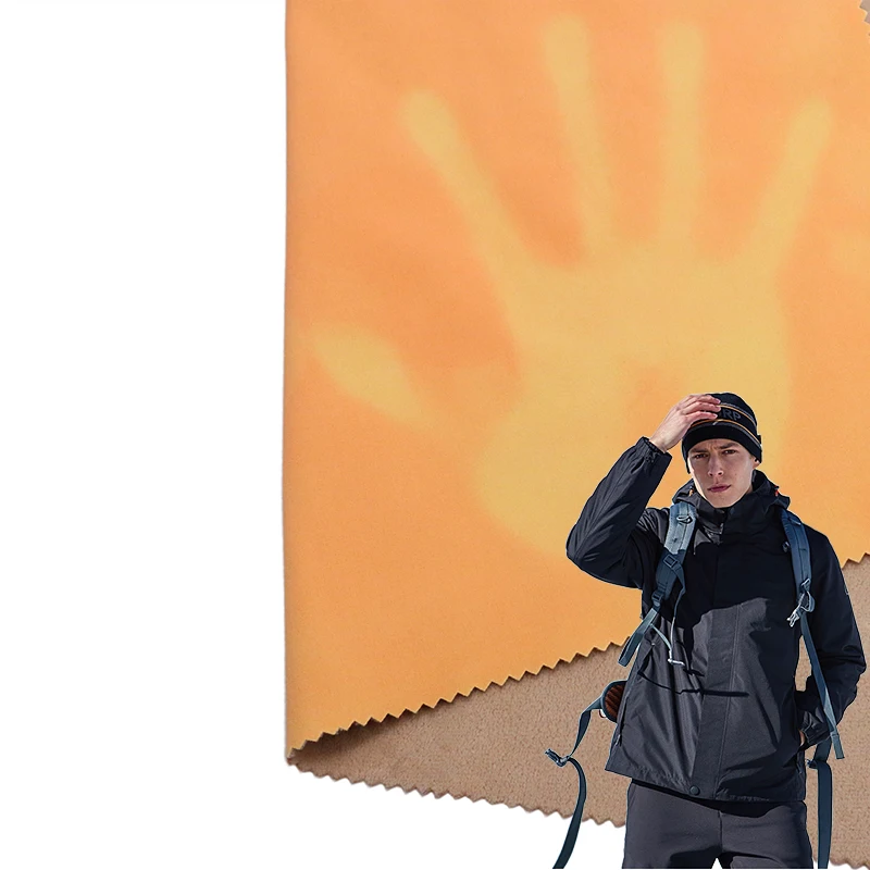 Customization Waterproof steam permeable warm composite fabric heat reactive  soft shell fabric for jacket