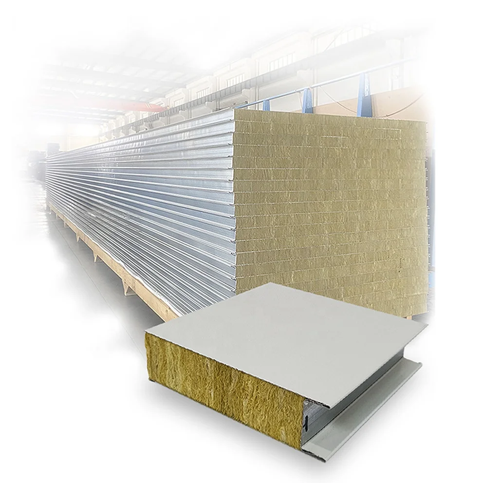 CE ISO certified good quality soundproof fireproof rock wool roof sandwich panel price